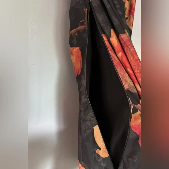 Lulu's Black and Orange Floral Long Sleeve Dress - Picture 8 of 12